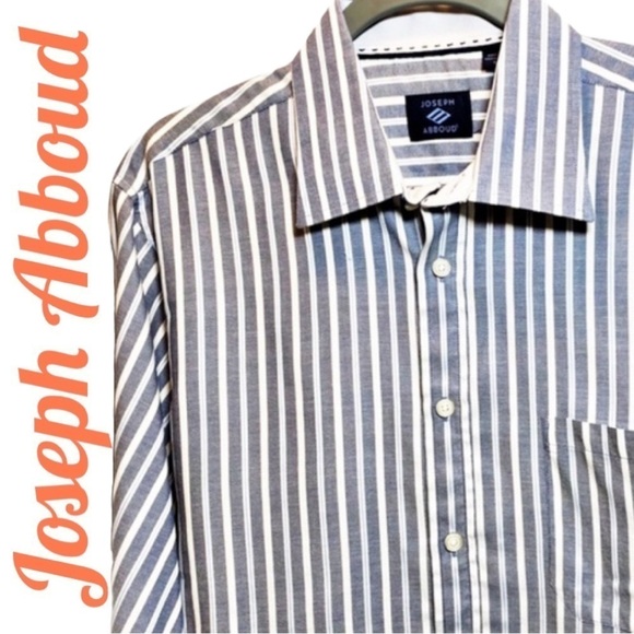 JOSEPH ABBOUD Long Sleeve Casual Button Up Striped Shirt, Size Medium. - Picture 2 of 7